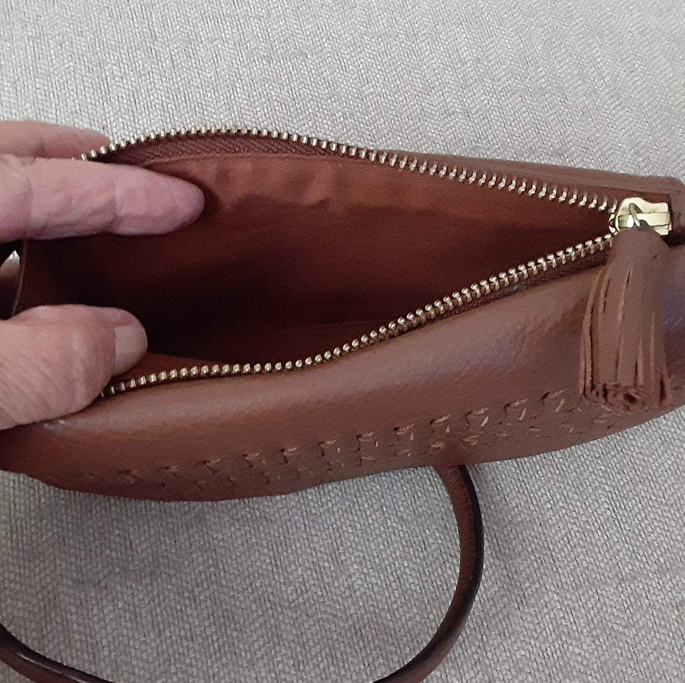Fossil Elegant Brown Leather Crossbody Bag ,wallet - Picture 3 of 16